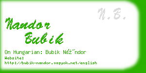 nandor bubik business card